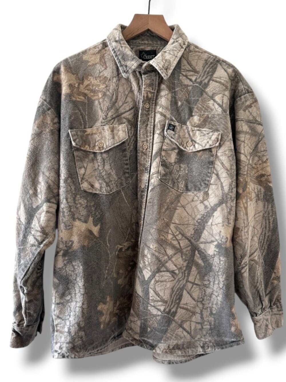 Vintage Codet RealTree Camo Button-Up Flannel Shirt Men's Size XXL Outdoor Fall